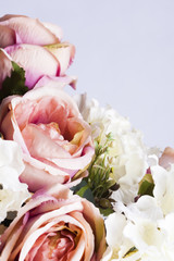 Close up of silk Peonies