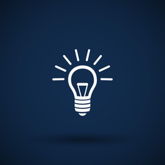 Light bulb vector icon lamp