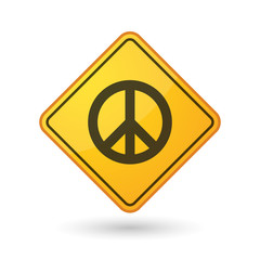 Awareness sign with  a peace sign