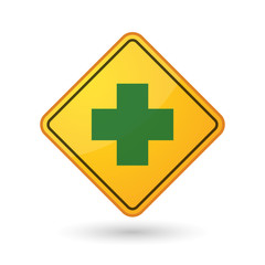 Awareness sign with  a pharmacy sign