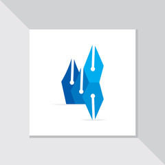 creative pen nib vector illustration 