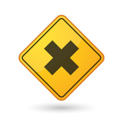 Awareness sign with  an x sign