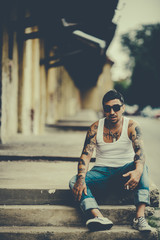 Hipster male chilling