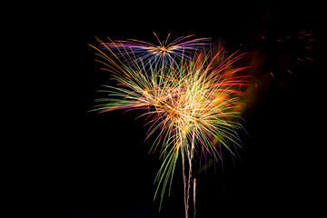 firework isolated on black background, sumida river firework fes