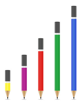sharpened pencils vector illustration