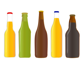 Different Kinds of Beer Full Bottles