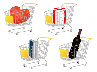 Yellow Shopping Cart Gifts Without Ribbon Bows