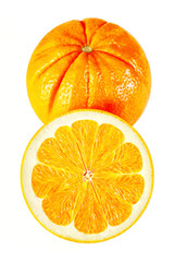 Half orange - Photo of an orange with white background taken in the studio.