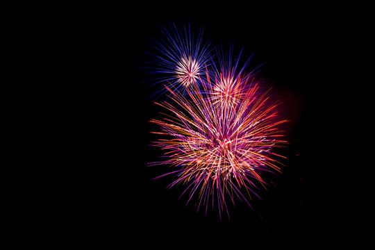 firework isolated on black background, sumida river firework fes