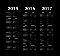  vector calendars 2015 2016 2017 years