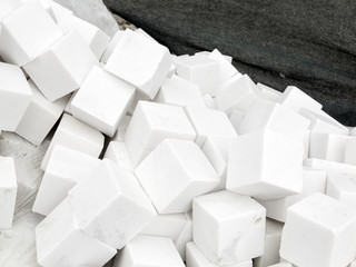 Bunch of white cobblestones