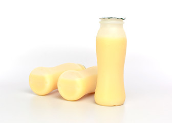 Three Milk Bottle on White Background