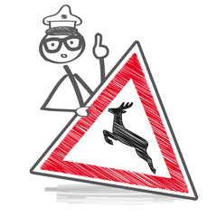 Fototapeta premium Achtung Wildwechsel