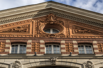French house with traditional balconies and windows. Paris.