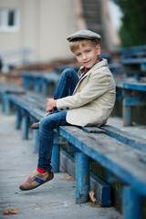 cute little boy posing portrait