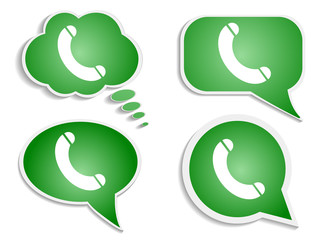 Obraz premium green think bubble phone icon