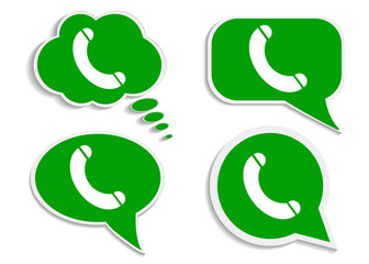 green think bubble phone icon