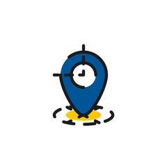 Color line icon for flat design. Map tag