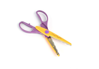 Used serrated color scissors