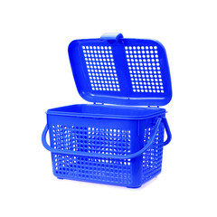 Fototapeta premium Shopping plastic basket isolated on white background