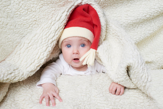 cute baby in Santa hat