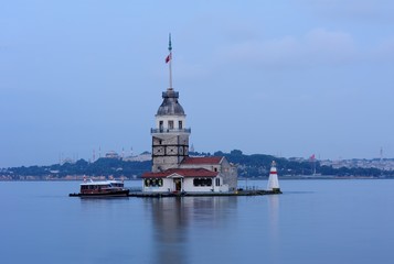 Maiden's Tower - Kizkulesi-Leandre Tower in twilight early morning before sunrise