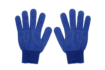 blue gloves isolated on white