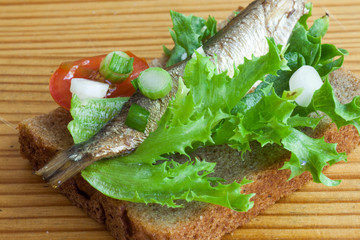 sprats on the bread