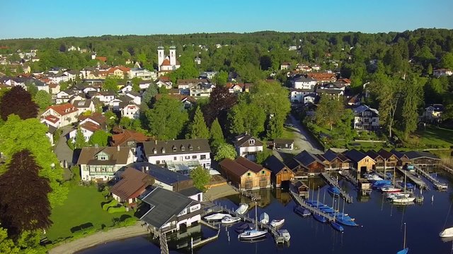 View of Lake Starnberg, Bavaria, Upper Bavaria, Germany