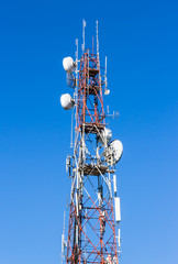 Telecommunications antenna tower.
