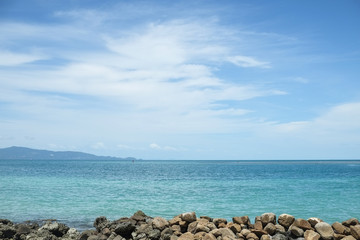 Rocks ,sea and blue sky- Phangan island,Thailand