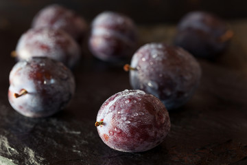 Organic Ripe Purple Prune Plums