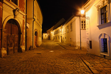 Fototapeta premium Night street of Bratislava