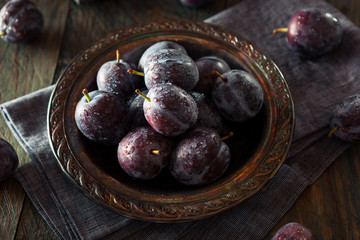 Organic Ripe Purple Prune Plums