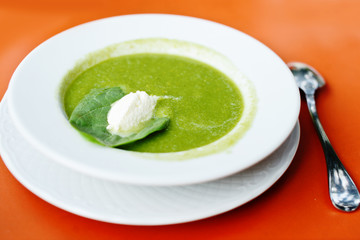 green cream soup