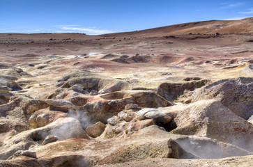 Geysers in the Andean highlands in Bolivia
