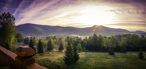 Fototapeta premium Beautiful morning in mountains
