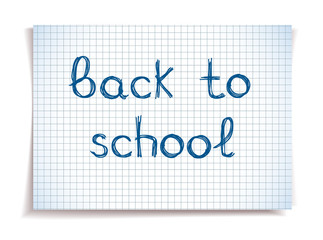 Hand drawn Back to School sketch on squared notebook paper