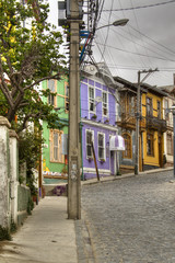 Obraz premium Street view in cerro Concepcion in Valparaiso, Chile 