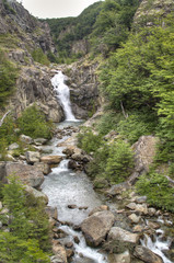 Fototapeta na wymiar Waterfall near the town of El Chalten, Argentina 