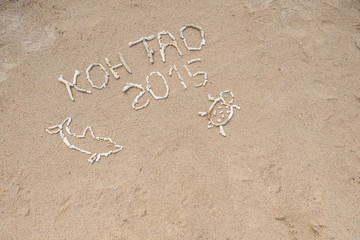 coral letters spelling the word 