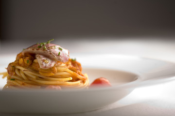 Spaghetti with tomato sauce