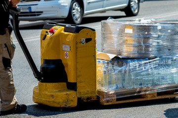 Carrier moving boxes using a fork lift