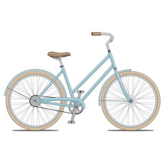 Obraz premium Blue Bike Vector Illustration