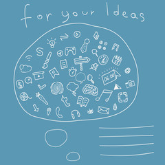 Creative Cover Notebook with Hand drawn Icons for your Ideas