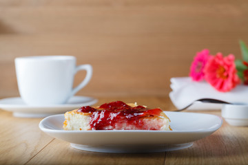 cottage cheese casserole with raspberry jam