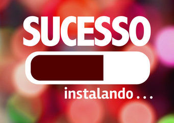 Progress Bar Loading with the text: Success (in Portuguese)