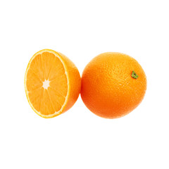 Fototapeta na wymiar Served orange fruit composition isolated over the white