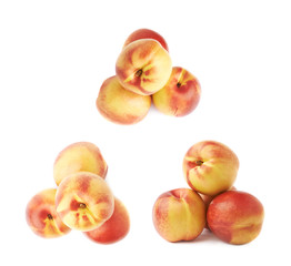 Pile of multiple nectarines isolated