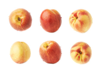 Single ripe nectarine isolated